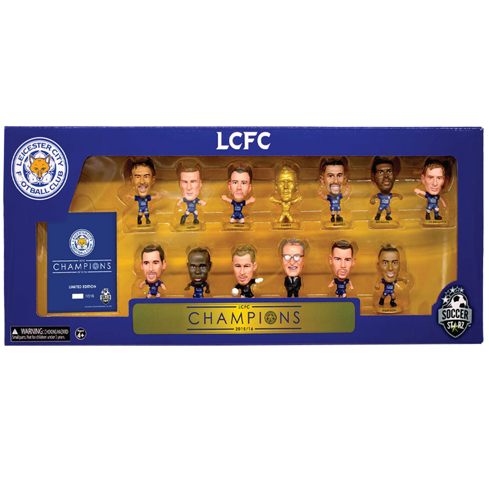 Collectors team pack featuring the following players from the 2015-16 Premier League Champions season