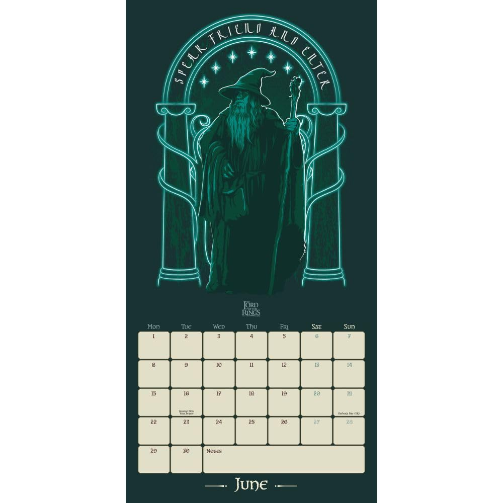 The Lord Of The Rings Square Calendar 2026