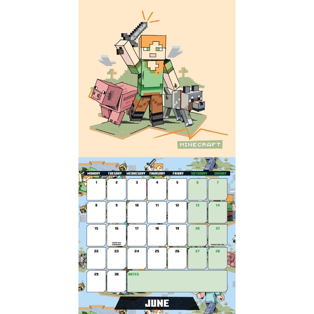 Minecraft Square Calendar 2026