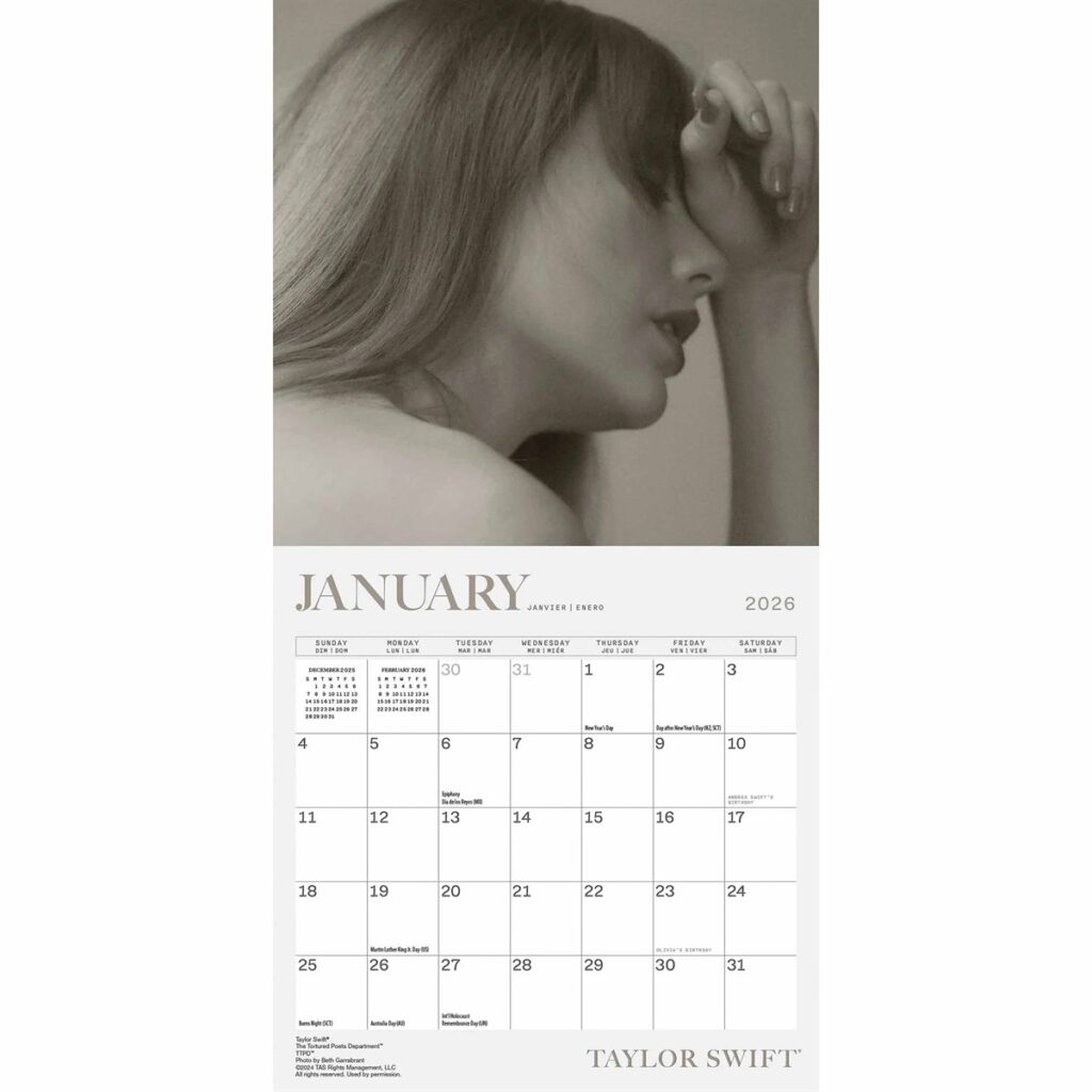 Taylor Swift Mini Calendar 2026
