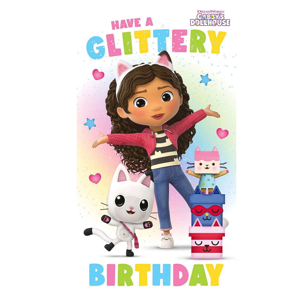 Gabby's Dollhouse Glittery Birthday Card