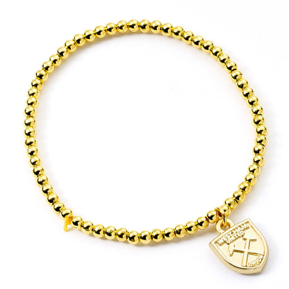 Hypo-allergenic elasticated gold finish ball bead bracelet