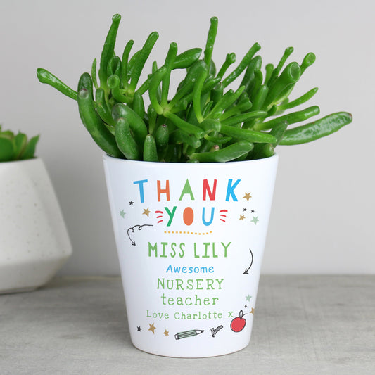 Thank You Teacher Plant Pot - by sweetlea gifts