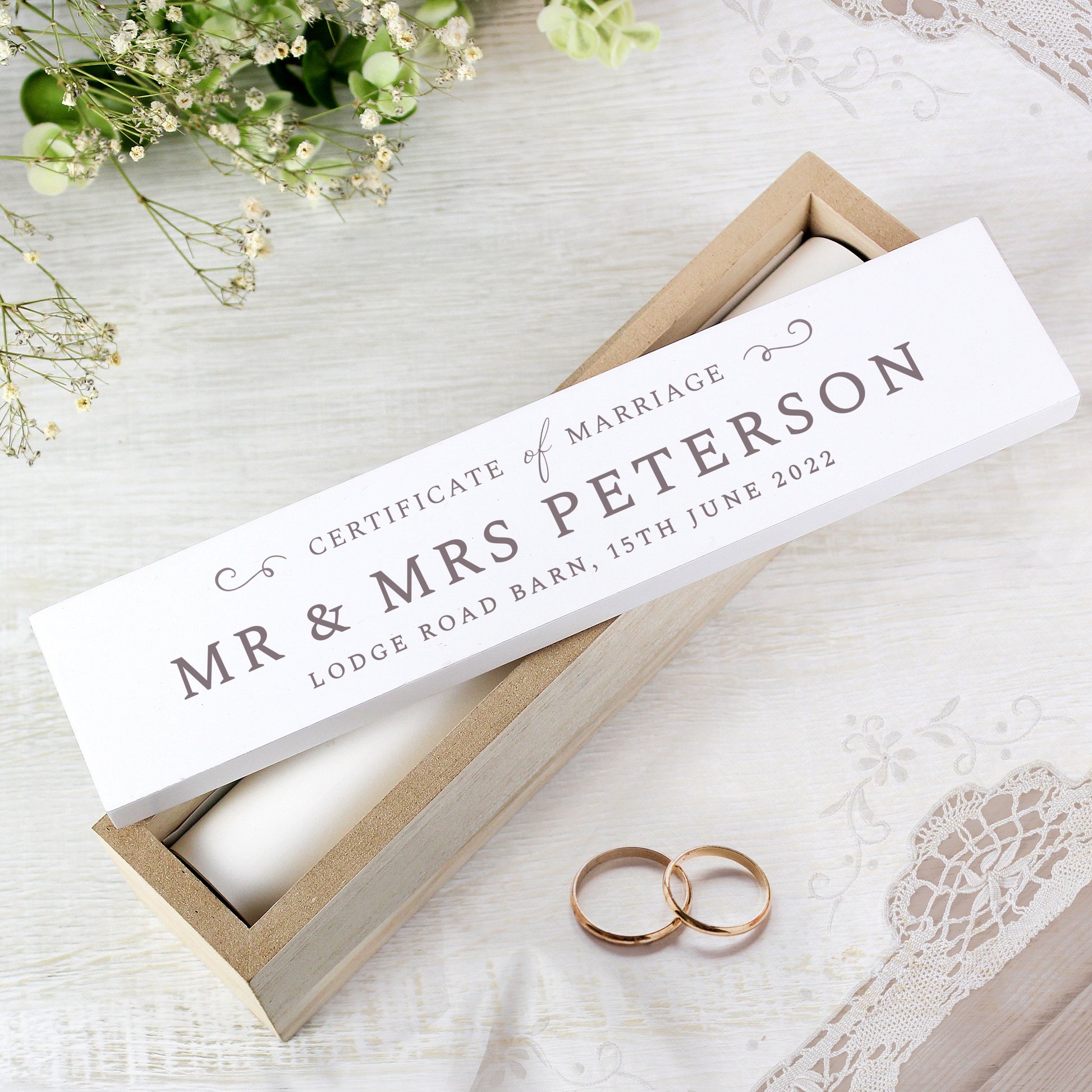 Personalised Wedding Wooden Certificate Holder wedding gifts by sweetlea gifts