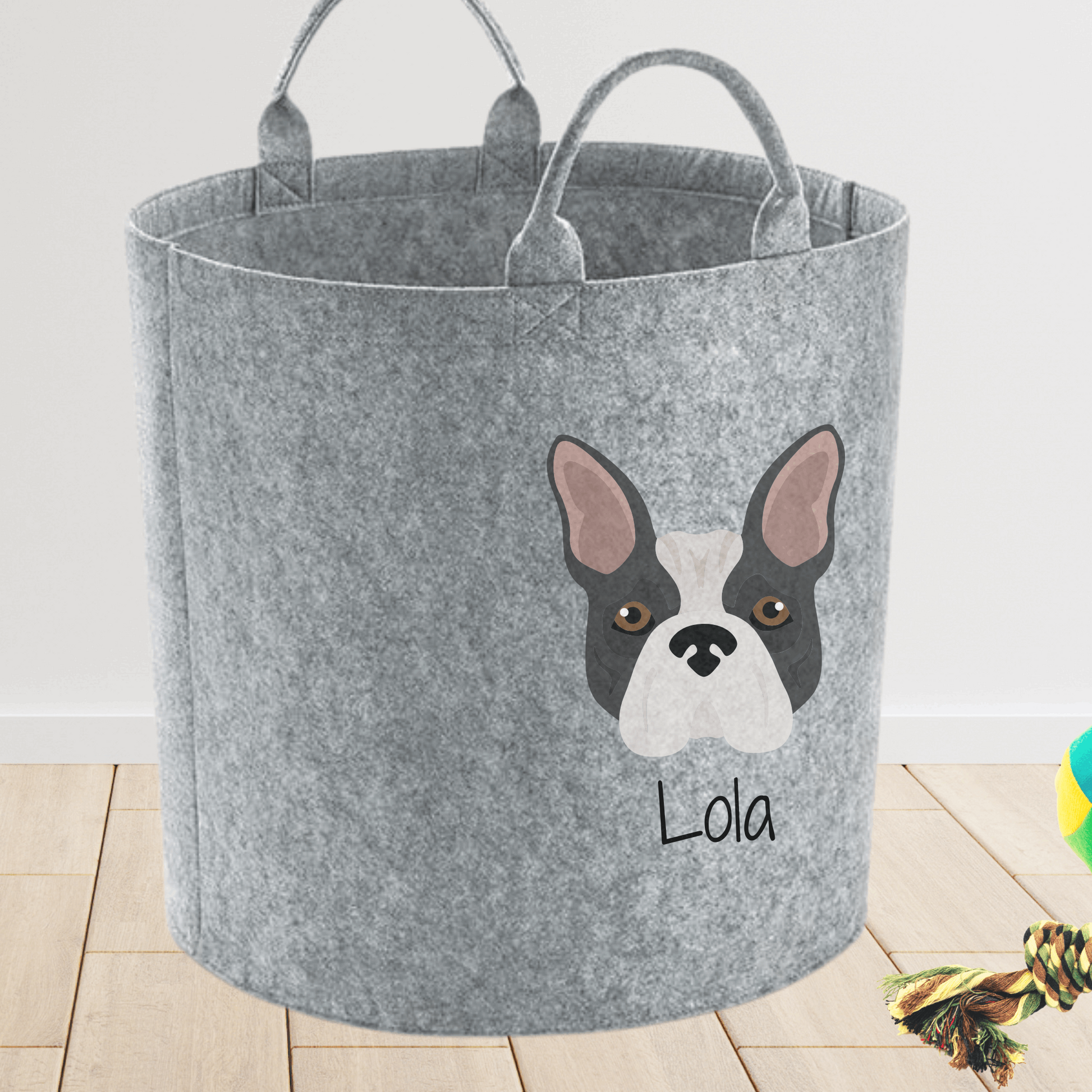 Personalised French Bulldog Dog Toy Storage Bag Sweetlea Gifts