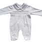 White collared Babygrow with star smocked design