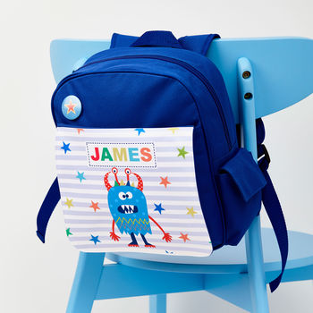 Personalised Boy's Little Monster Rucksack