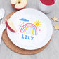 Personalised Kids Pastel Sky Plastic Dining Set