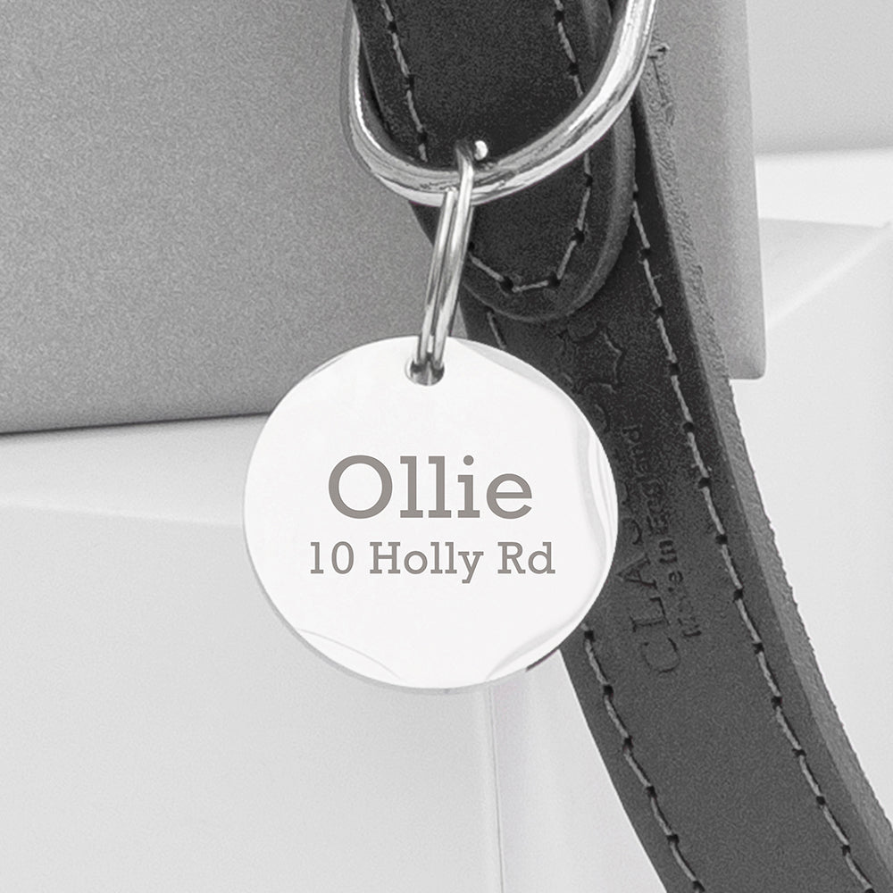 Personalised Classic Leather Dog Collar with Tag
