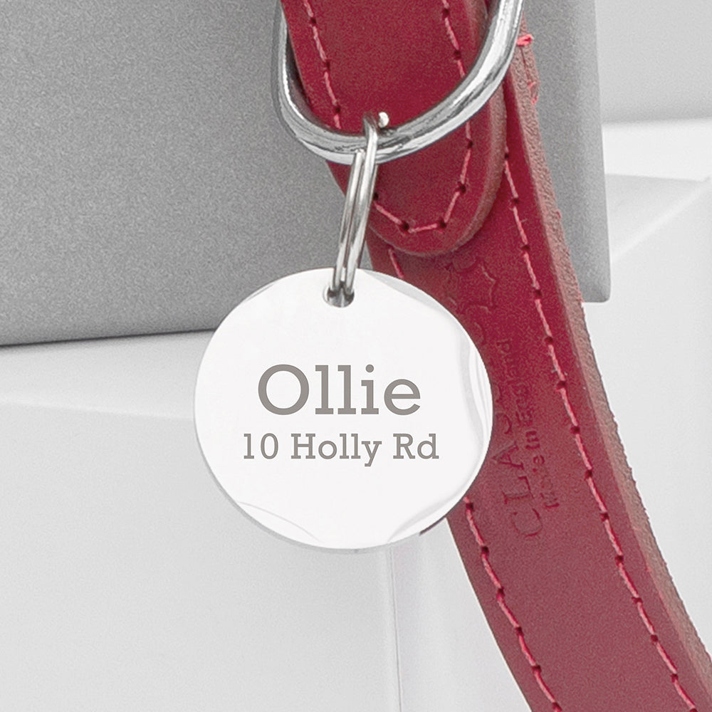 Personalised Classic Leather Dog Collar with Tag