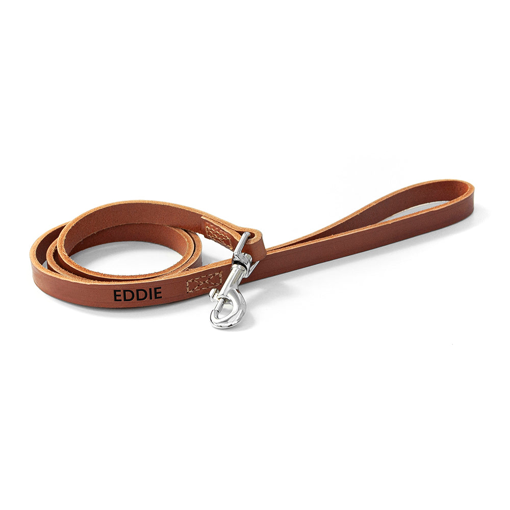 Personalised Classic Leather Dog Lead