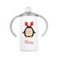Personalised Christmas Penguin Kids Sippy Cup