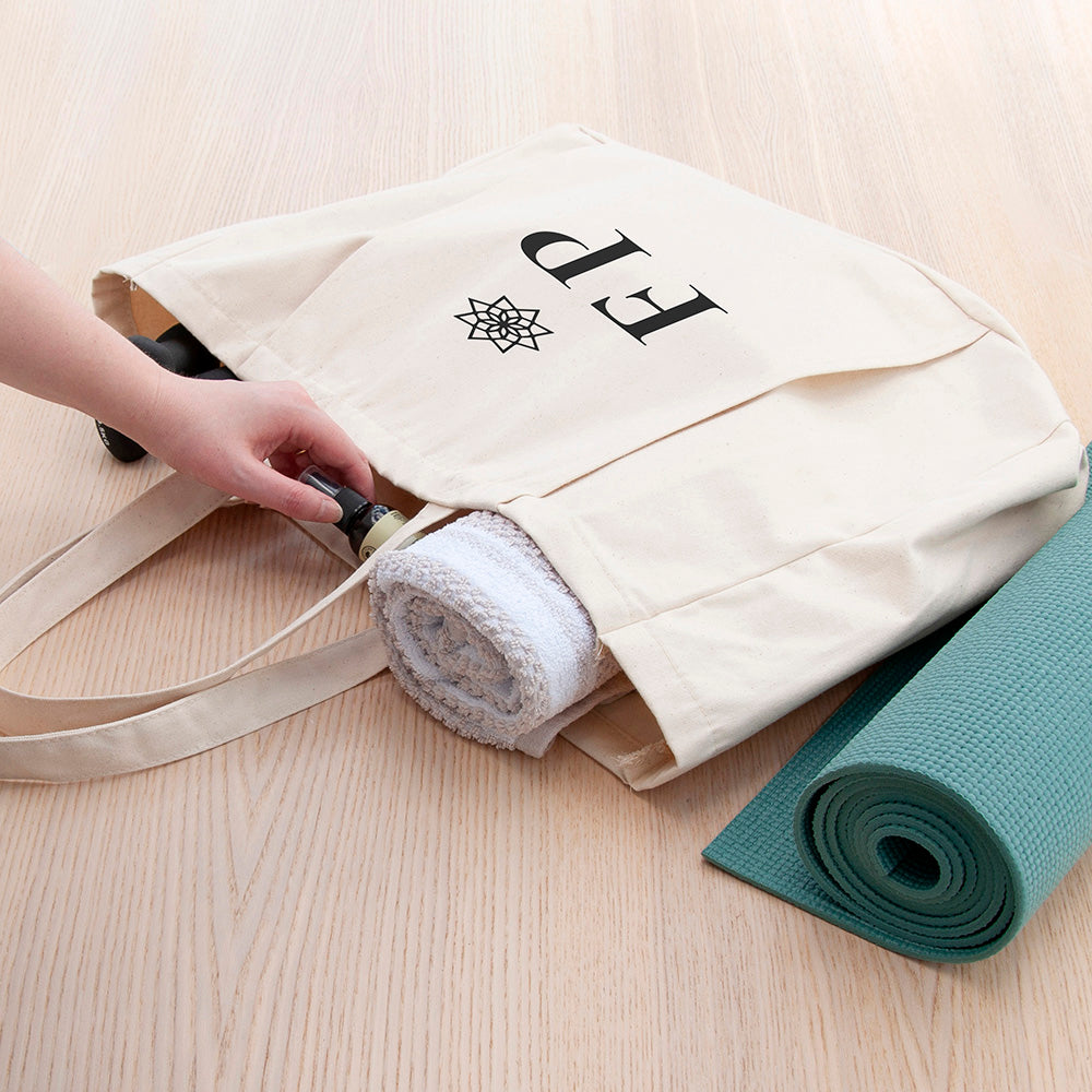 Monogrammed Organic Yoga Tote Bag