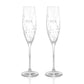 Personalised Botanical Crystal Champagne Flutes - Set of Two