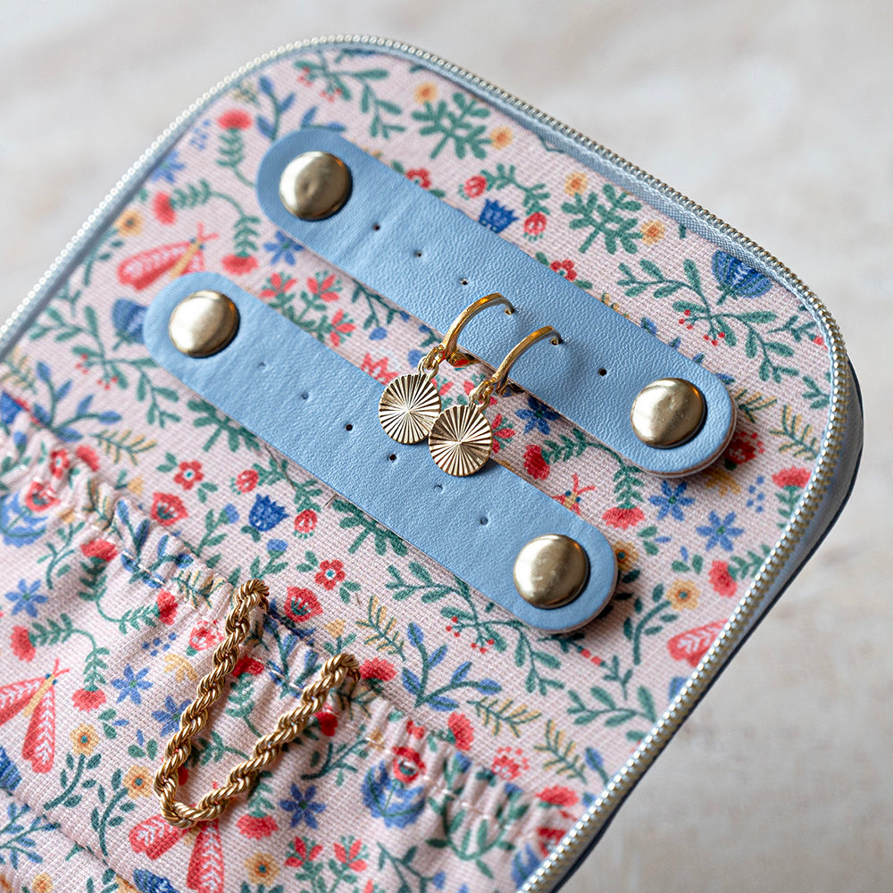 Personalised Diwali Lotus Blue Floral Jewellery Case