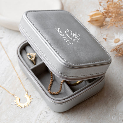 Personalised Diwali Lotus Travel Jewellery Case