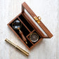 Personalised Brass Compass, Telescope and Magnifying Glass Gift Set