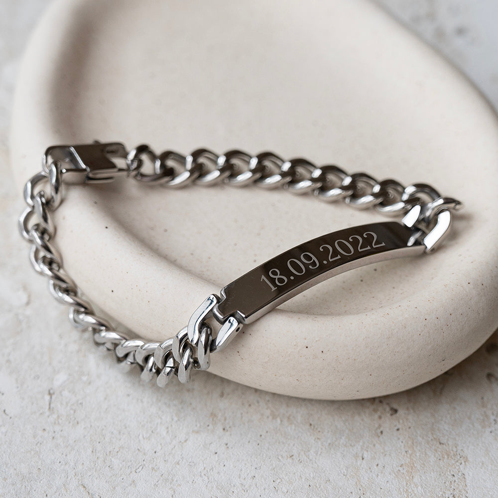 Personalised Men's Urban Chain ID Bracelet with Lobster Clasp