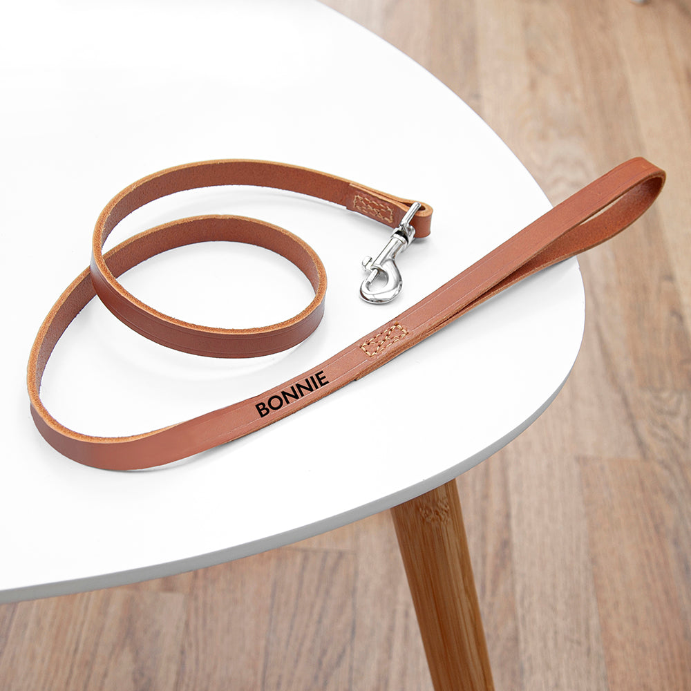 Personalised Classic Leather Dog Lead