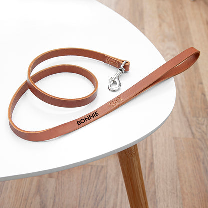 Personalised Classic Leather Dog Lead