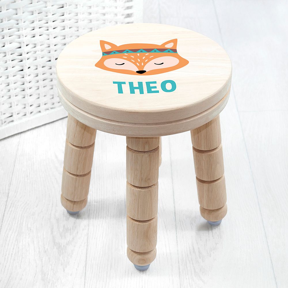 Personalised Cute Fox Kids Stool