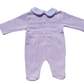 Pink Crown & Hearts Smocked Babygrow