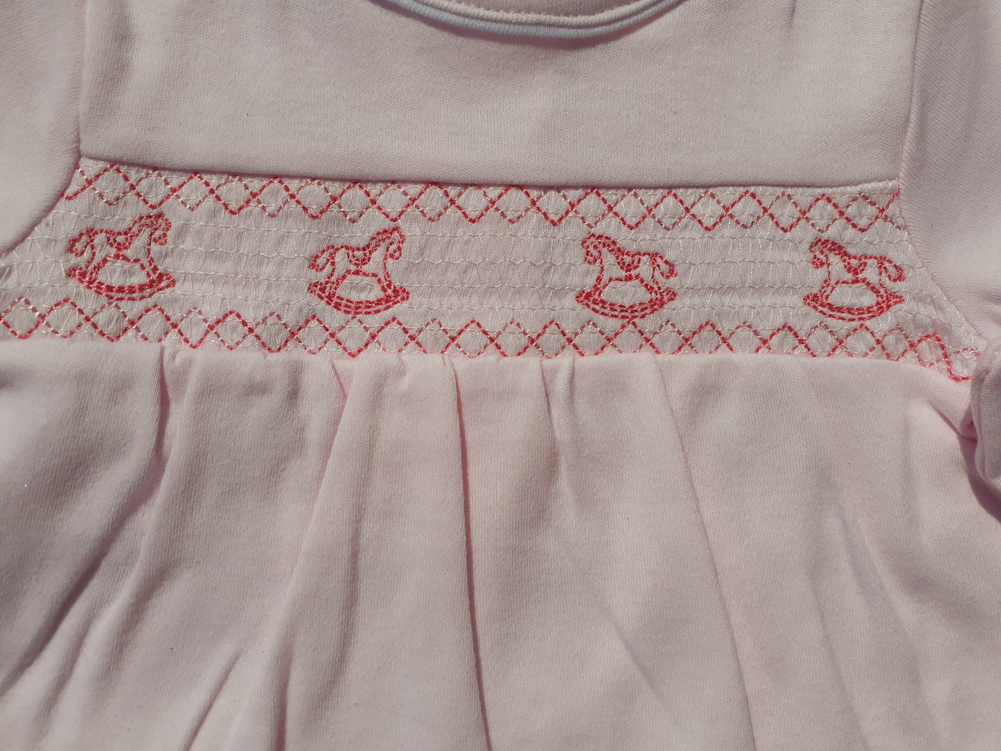 Pink Rocking horse Romper & hat set