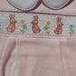Smocked bunny design pink