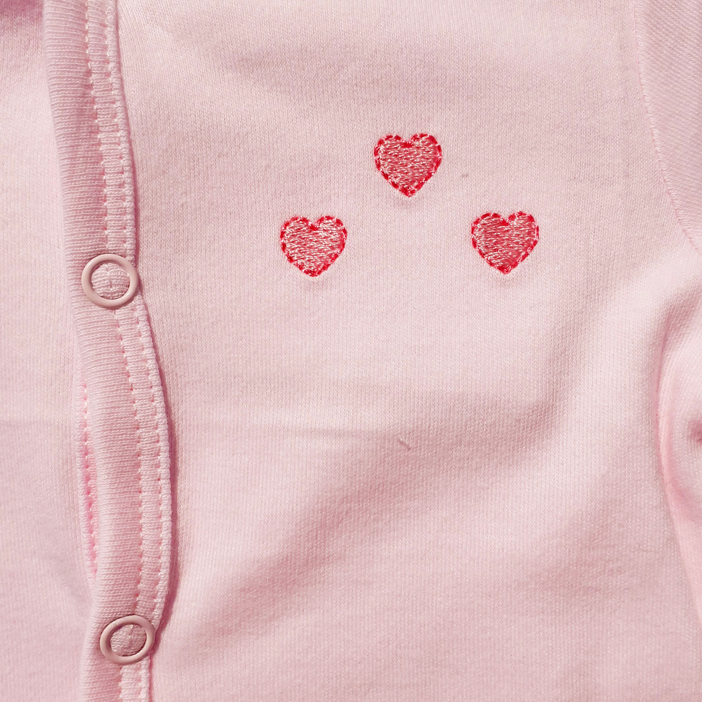embroidered pink hearts