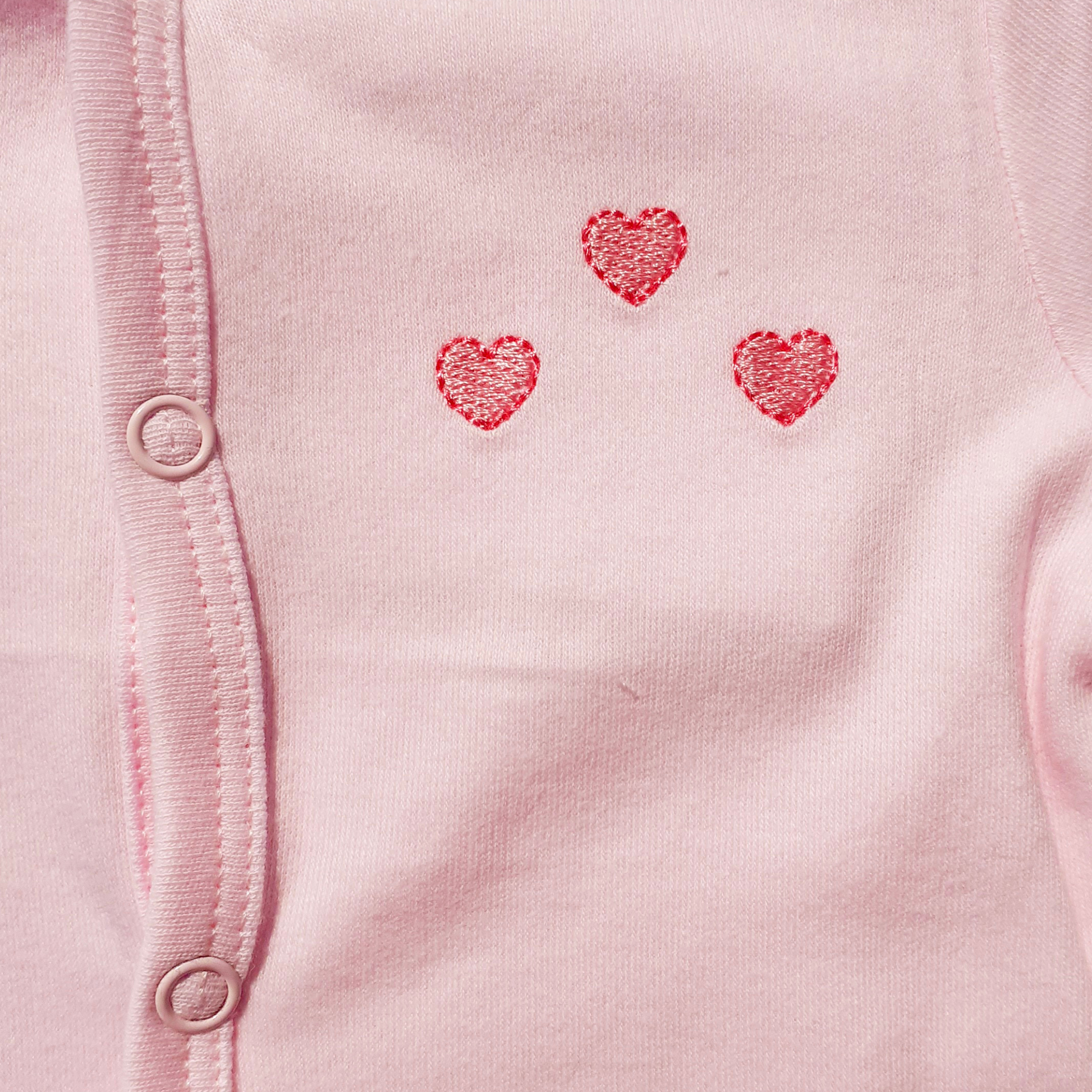 embroidered pink hearts