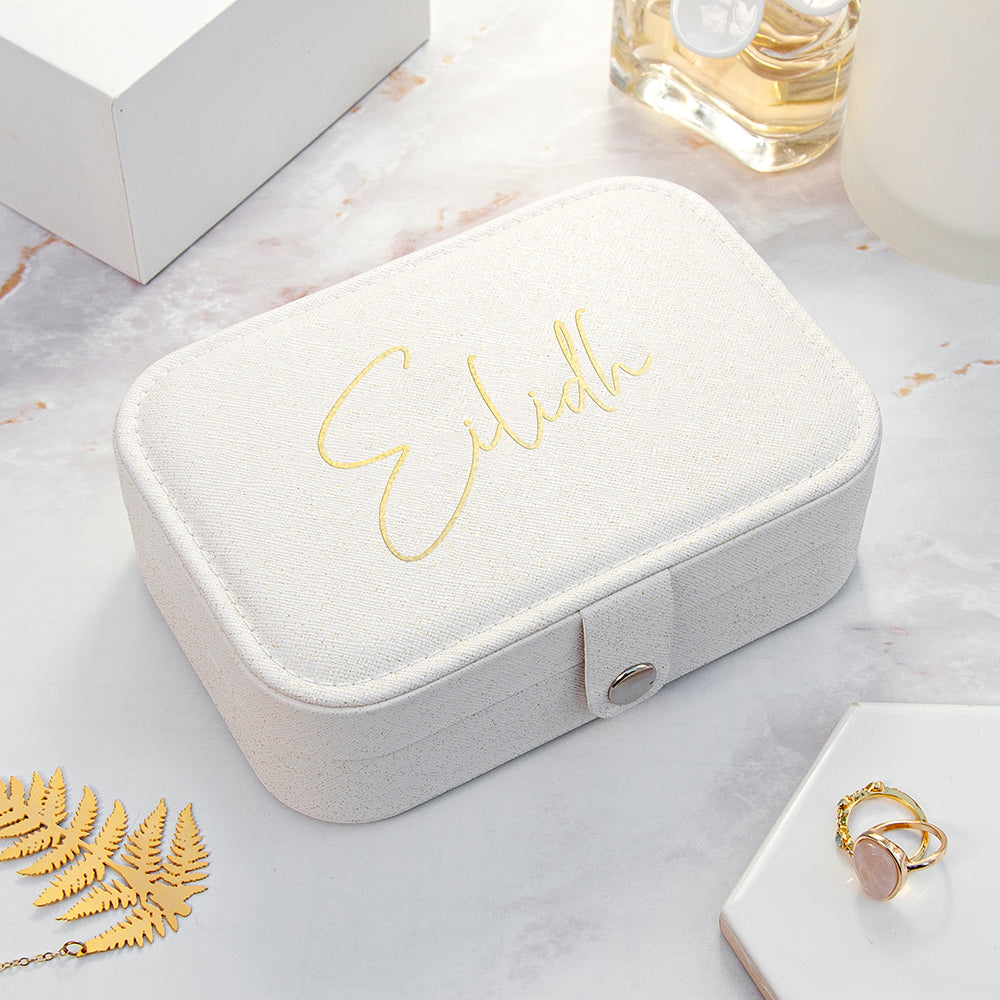 Treat Republic White Glitter Jewellery Case