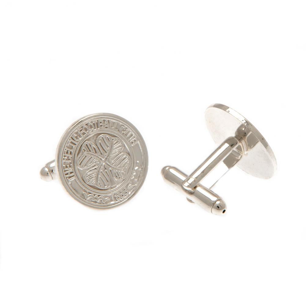 Celtic FC Silver Plated Formed Cufflinks