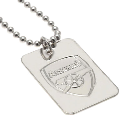 Arsenal FC Silver Plated Dog Tag & Chain