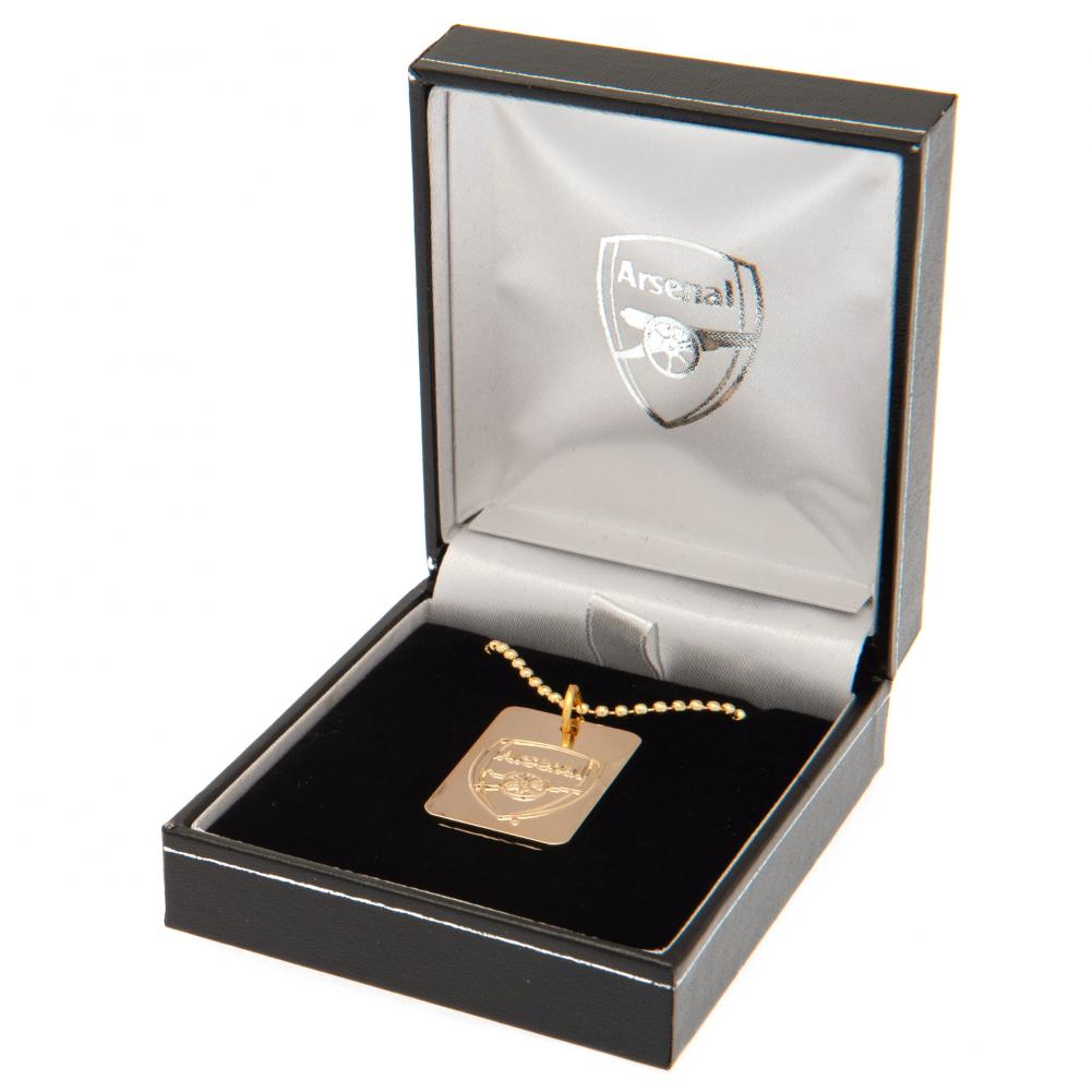 Arsenal FC Gold Plated Dog Tag & Chain