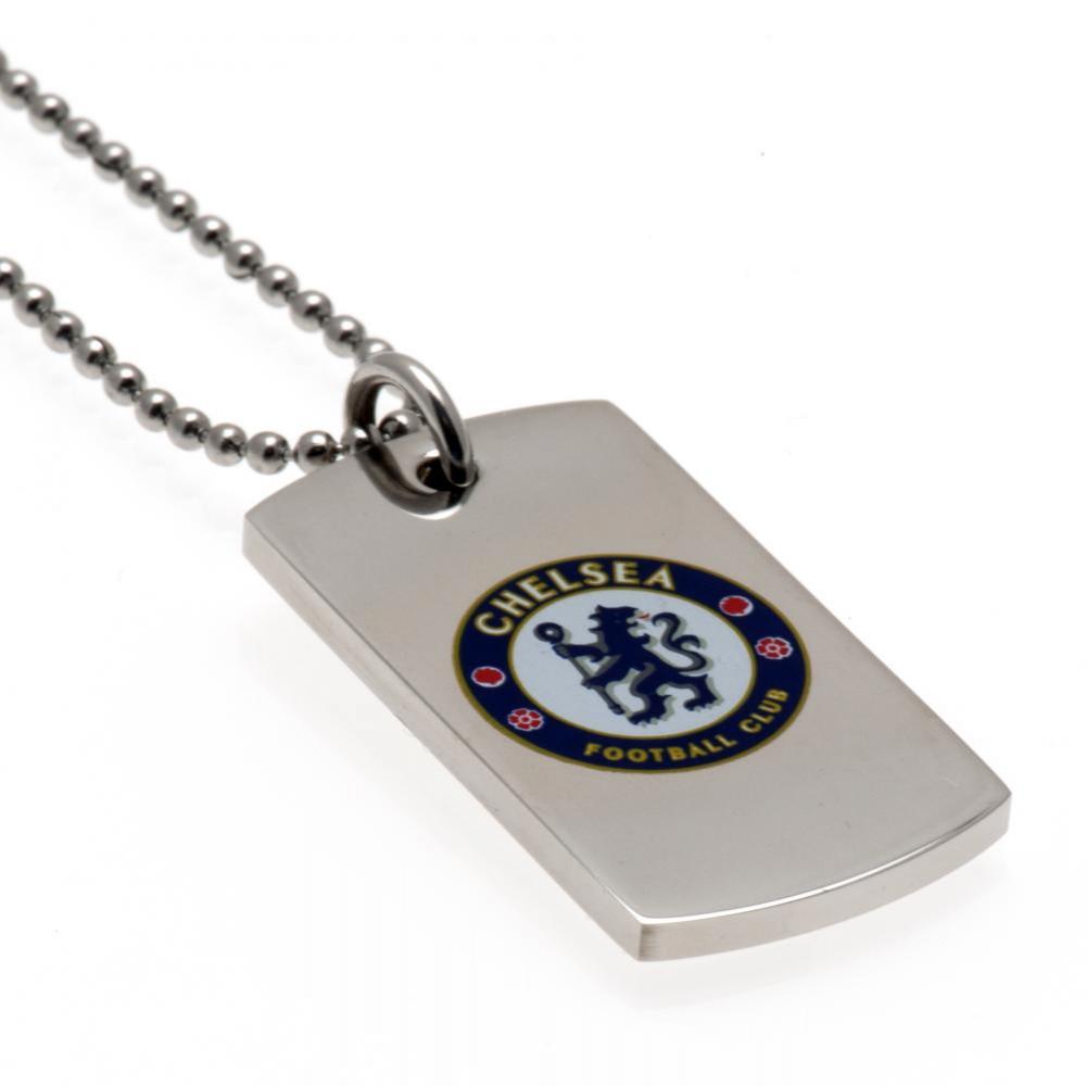 Chelsea FC Colour Crest Dog Tag & Chain
