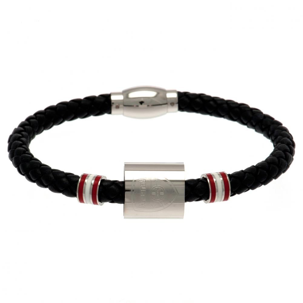 Arsenal FC Colour Ring Leather Bracelet