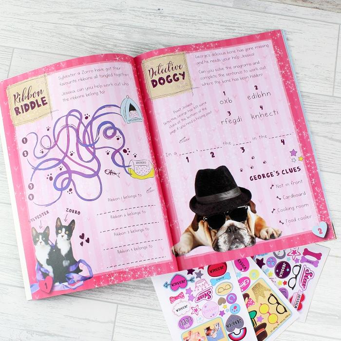 Pages from Adorable animal personalised activity book By Sweetlea Gifts