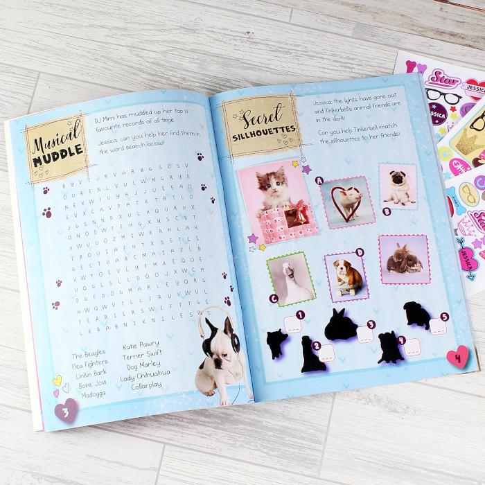 Pages from Adorable animal personalised activity book By Sweetlea Gifts