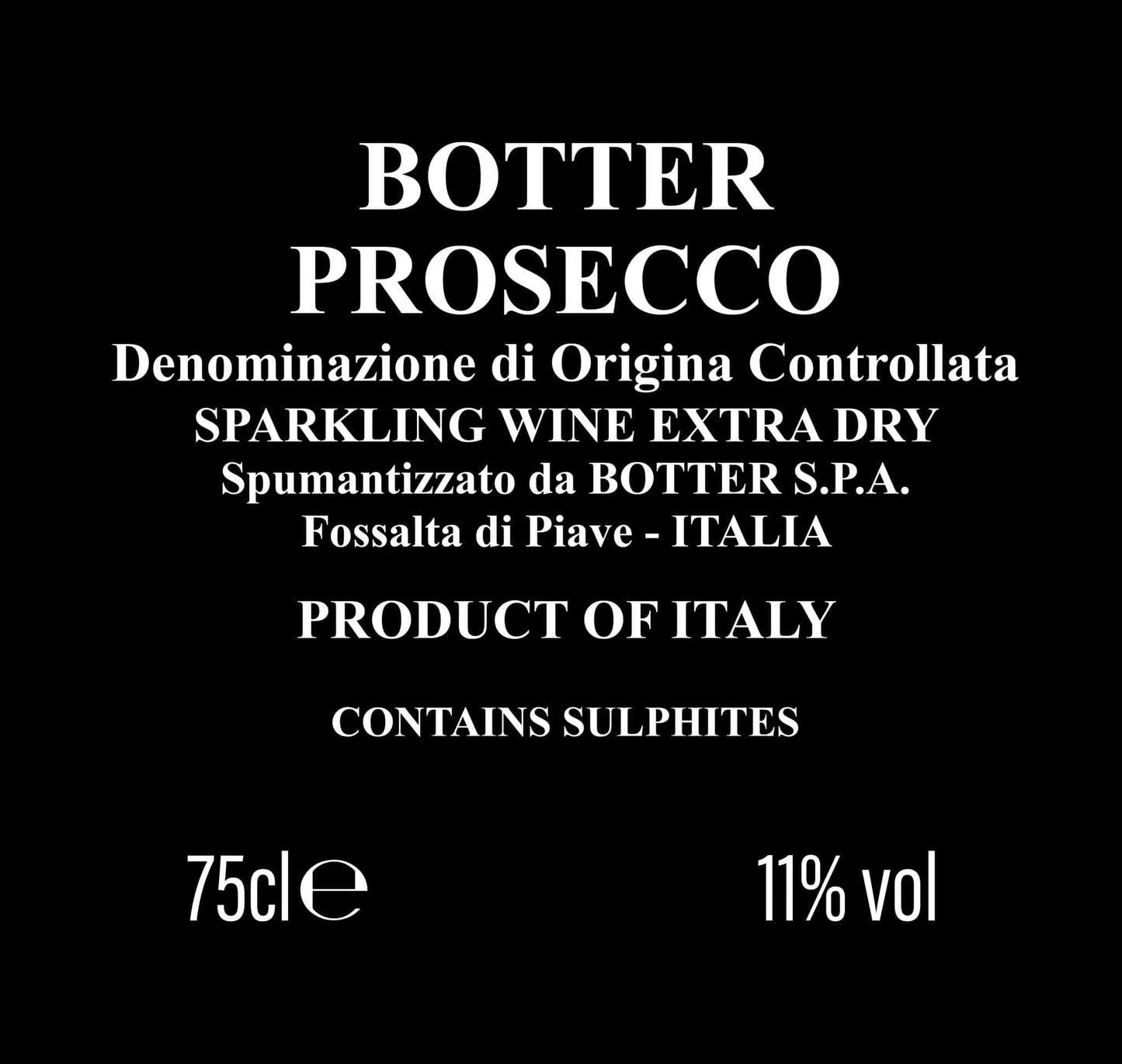 Italian Prosecco label By Sweetlea Gifts