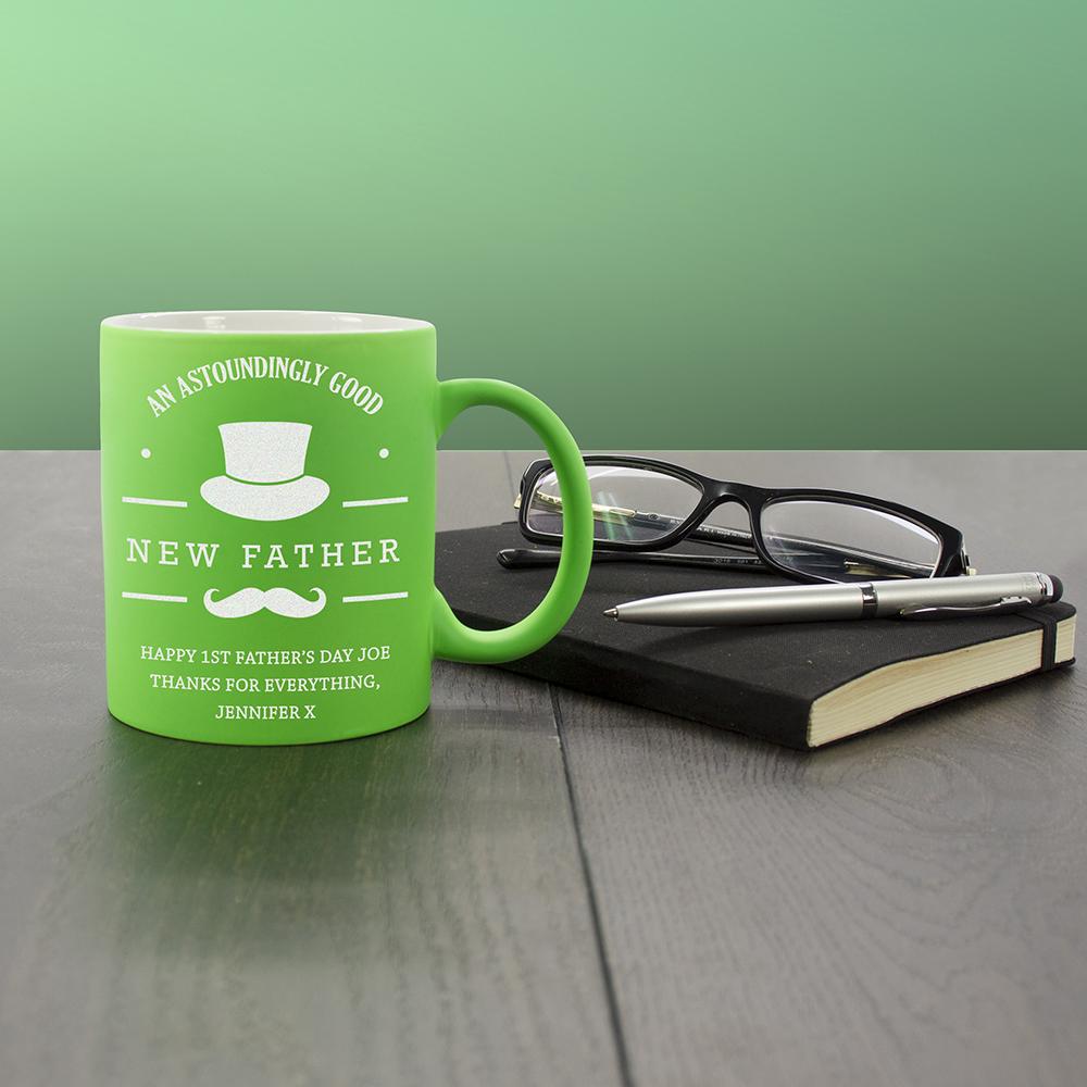 Bright Green An astoundingly good new father personalised gentleman's mug By Sweetlea Gifts