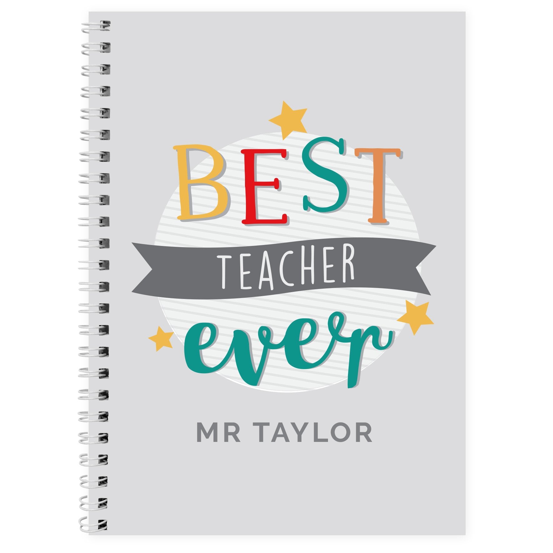 Best Teacher Ever Personalised A5 Notebook-Personalised Gift By Sweetlea Gifts