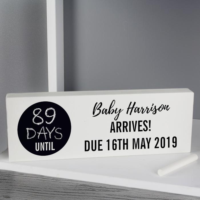 Chalk Countdown block Personalised with any Event-Personalised Gift By Sweetlea Gifts