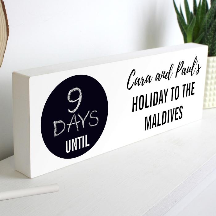 Chalk Countdown block Personalised with any Event-Personalised Gift By Sweetlea Gifts