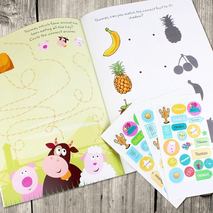 Children's Personalised Activity Book with Stickers-Personalised Gift By Sweetlea Gifts