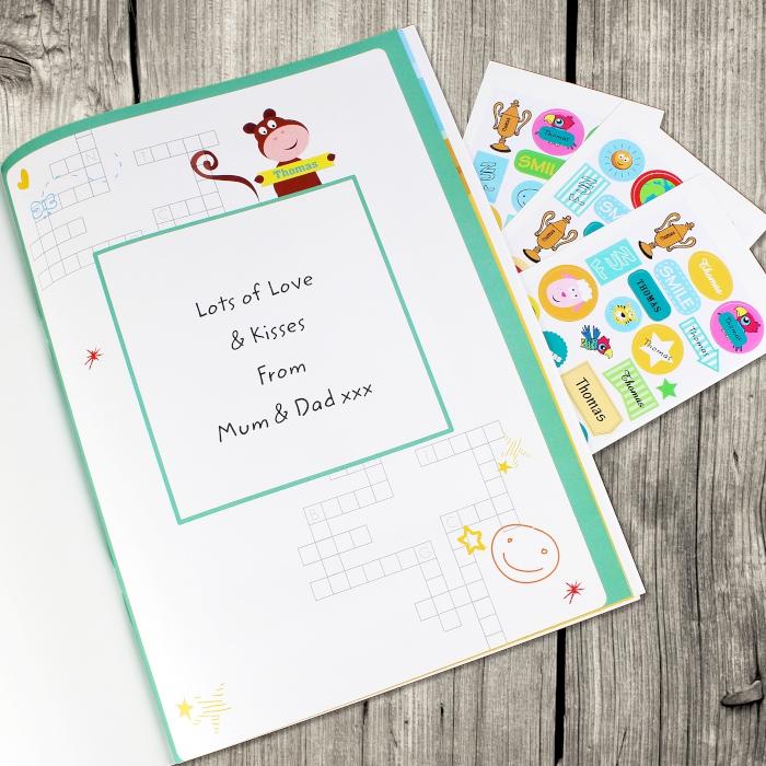 Children's Personalised Activity Book with Stickers-Personalised Gift By Sweetlea Gifts
