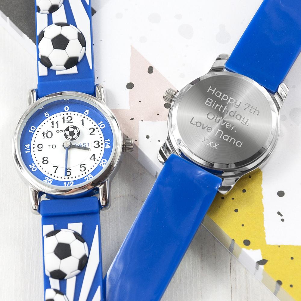 Children's Personalised Blue Football Watch-Personalised Gift By Sweetlea Gifts