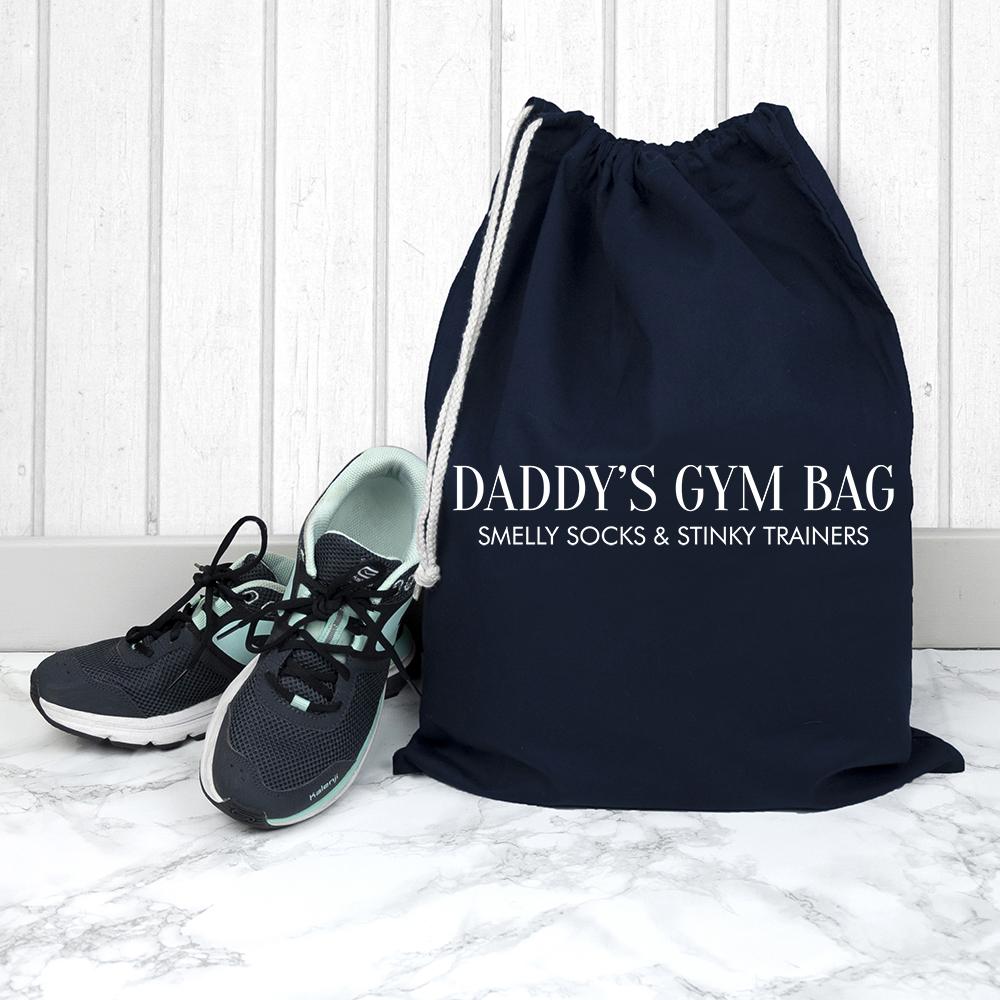 Cotton Navy Gym Bag - Personalised-Personalised Gift By Sweetlea Gifts