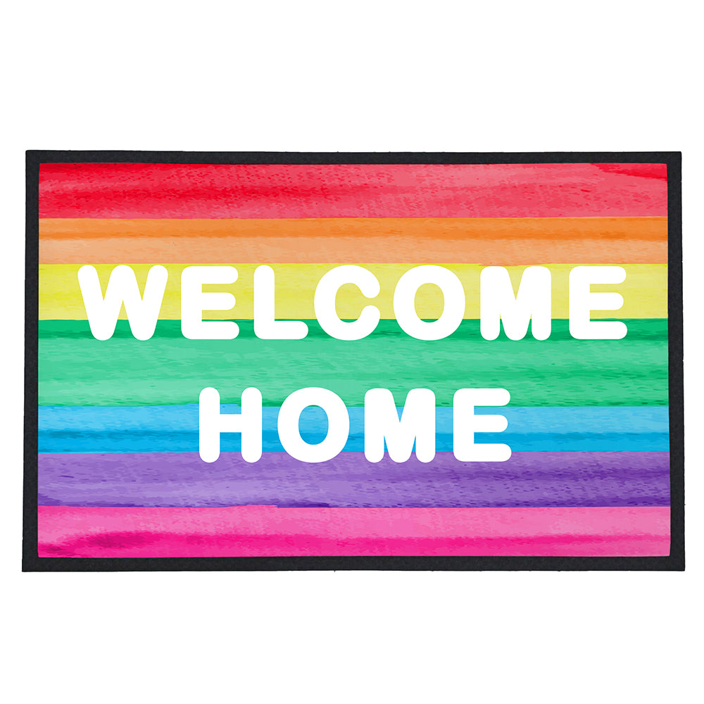Colourful Rainbow design Personalised Doormat