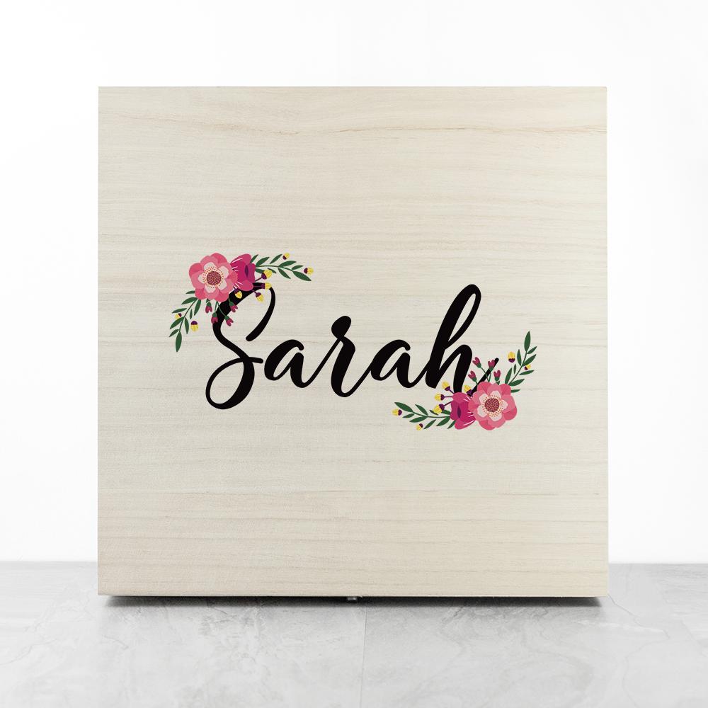 Floral Design Personalised Bridesmaid Box-Personalised Gift By Sweetlea Gifts