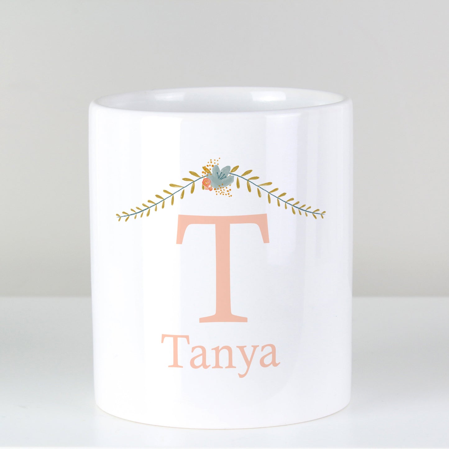 Floral design Ceramic storage pot-Personalised Gift By Sweetlea Gifts